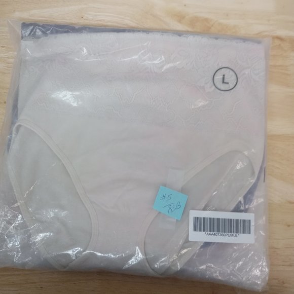 Rhonda Shear 3-Pack Cotton Blend Lace Brief, LARGE - Picture 4 of 4